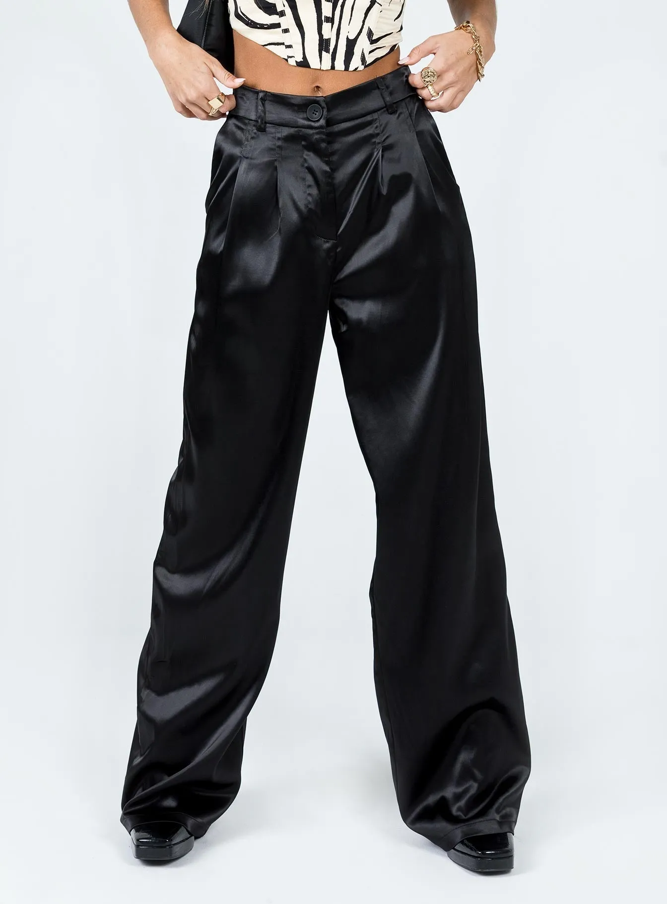 Archer Pants Satin Black Light Fit