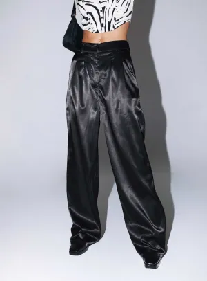 All Day Use Carbon Infused Fabric Archer Pants Satin Black