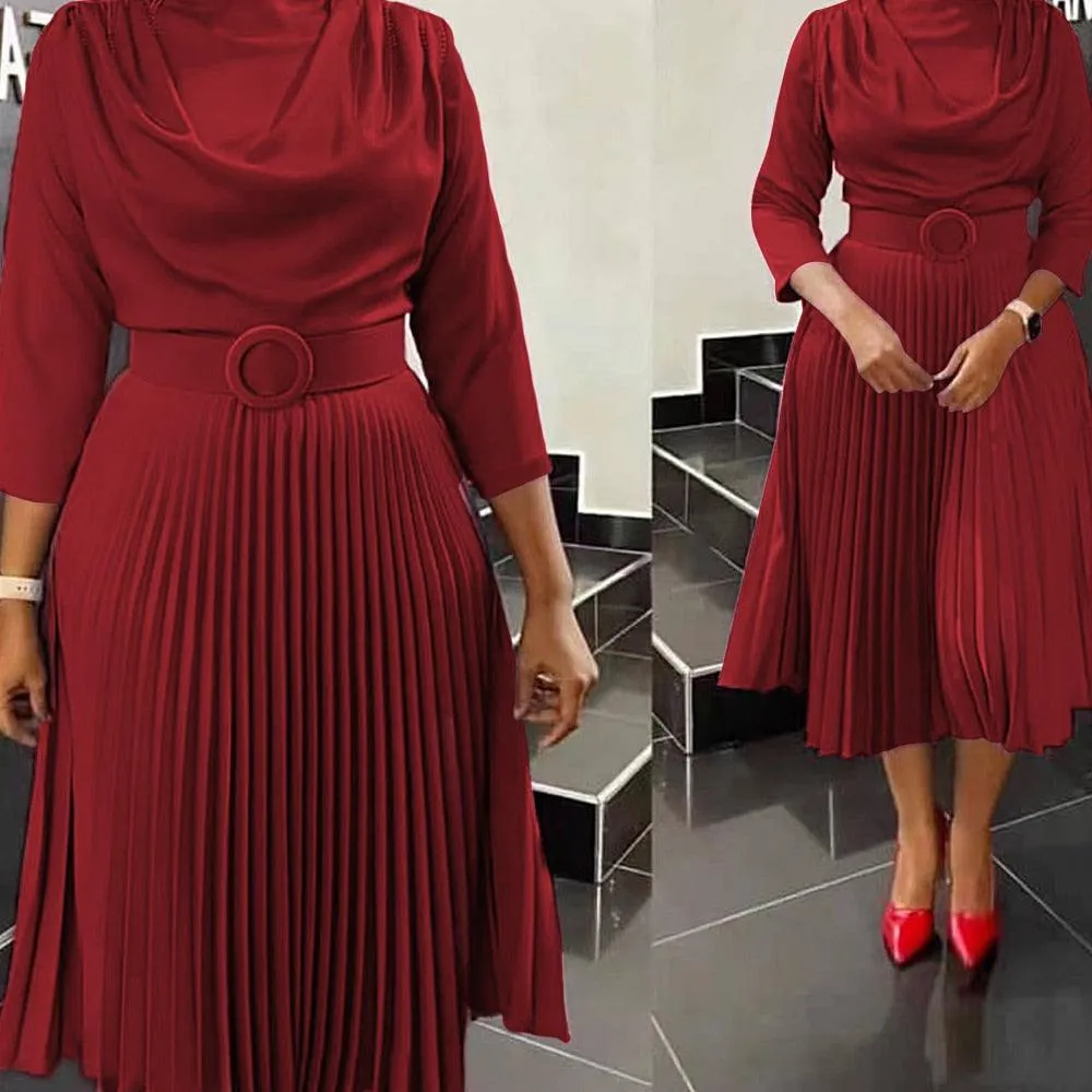 Elegant African Dresses Women's Spring Summer Office Lady Party Slim Dress Lounge Base