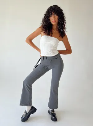 Low Profile Tear Resistant Design Yianna Low Waist Flare Pants Grey