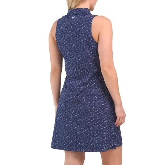 New Peter Millar Women's Carner Tossed Paisley Sleeveless Golf Dress MSP$160 Fashion Look Satin Glow