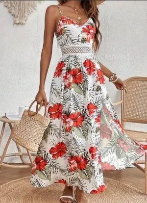 Soft Outfit Daily Option Elegant Spring chic Vacation Resort floral summer maxi dress