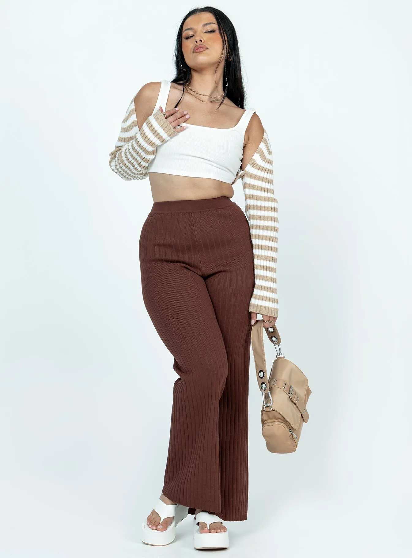 All Day Fit Cool Touch Allen Ribbed Pants Brown