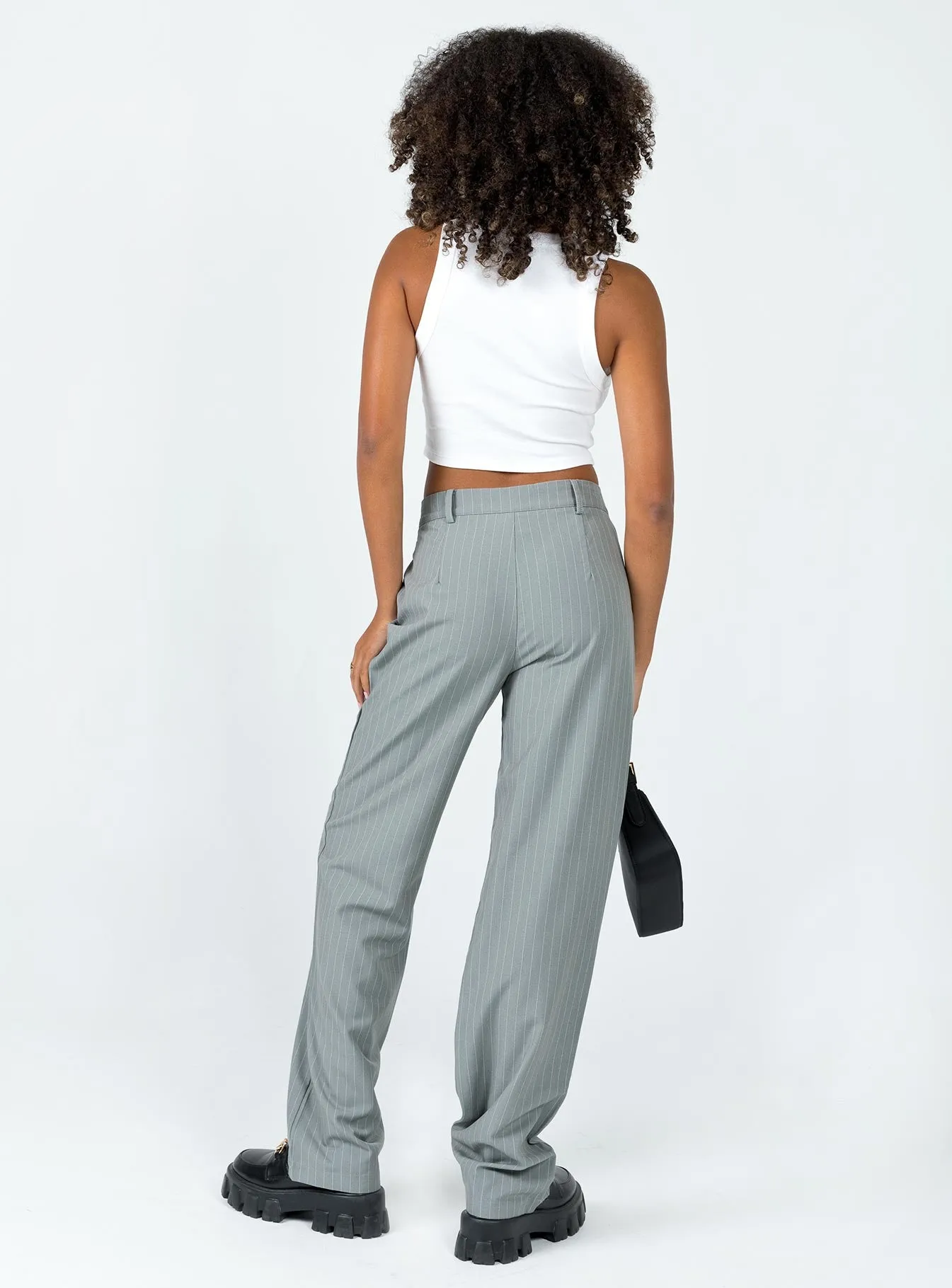 Titius Pant Grey Pinstripe No Gap Waistband