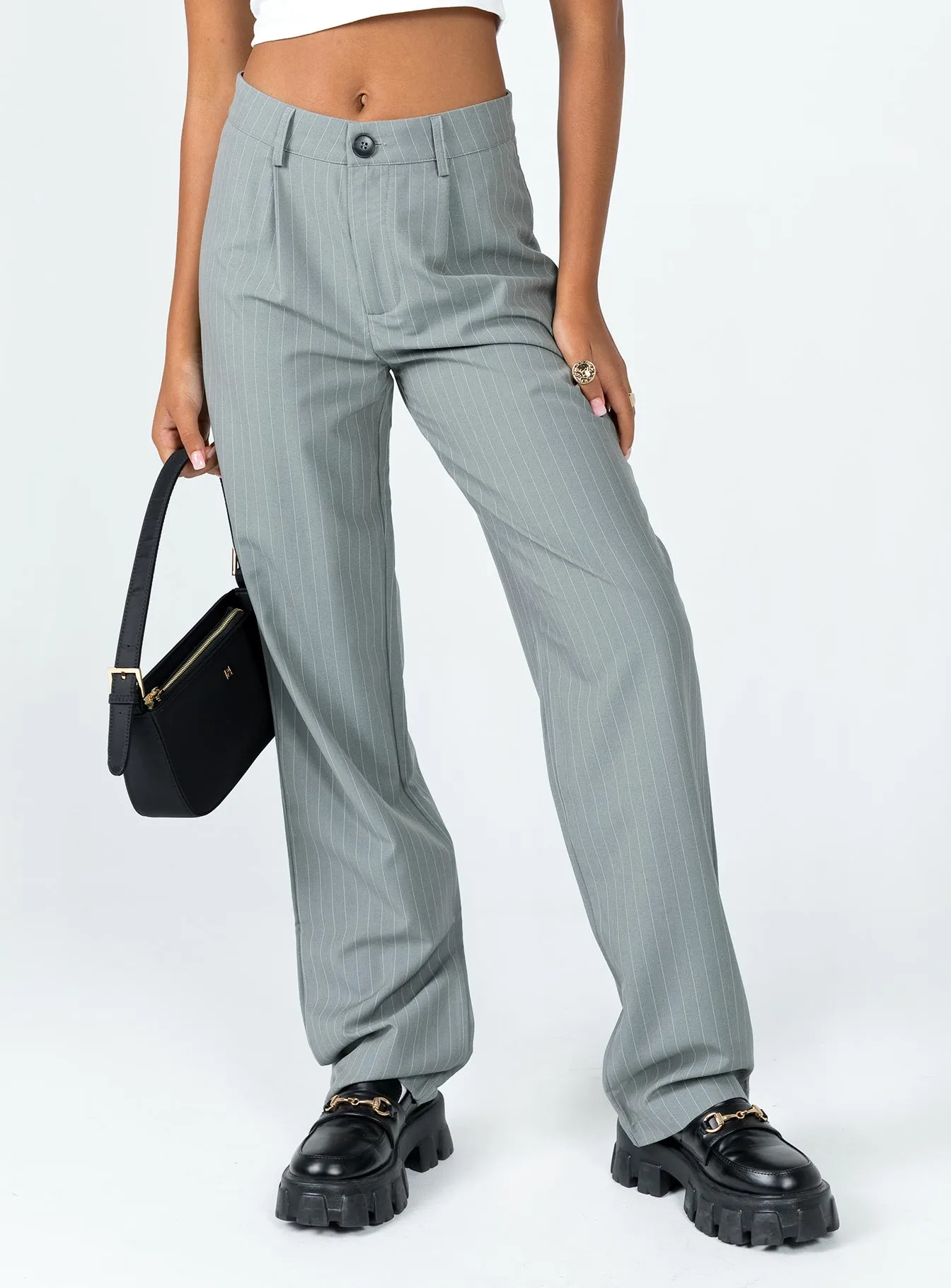 Titius Pant Grey Pinstripe Free Movement Heat Dissipating