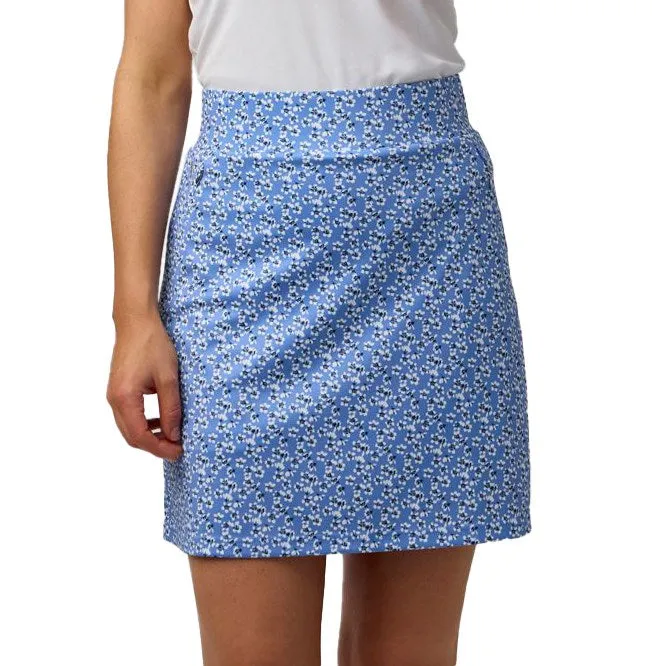 Glenmuir Women's Emeli Lightweight Stretch Performance Golf Skort - Light Blue Flowers Resale Value All Season Wear