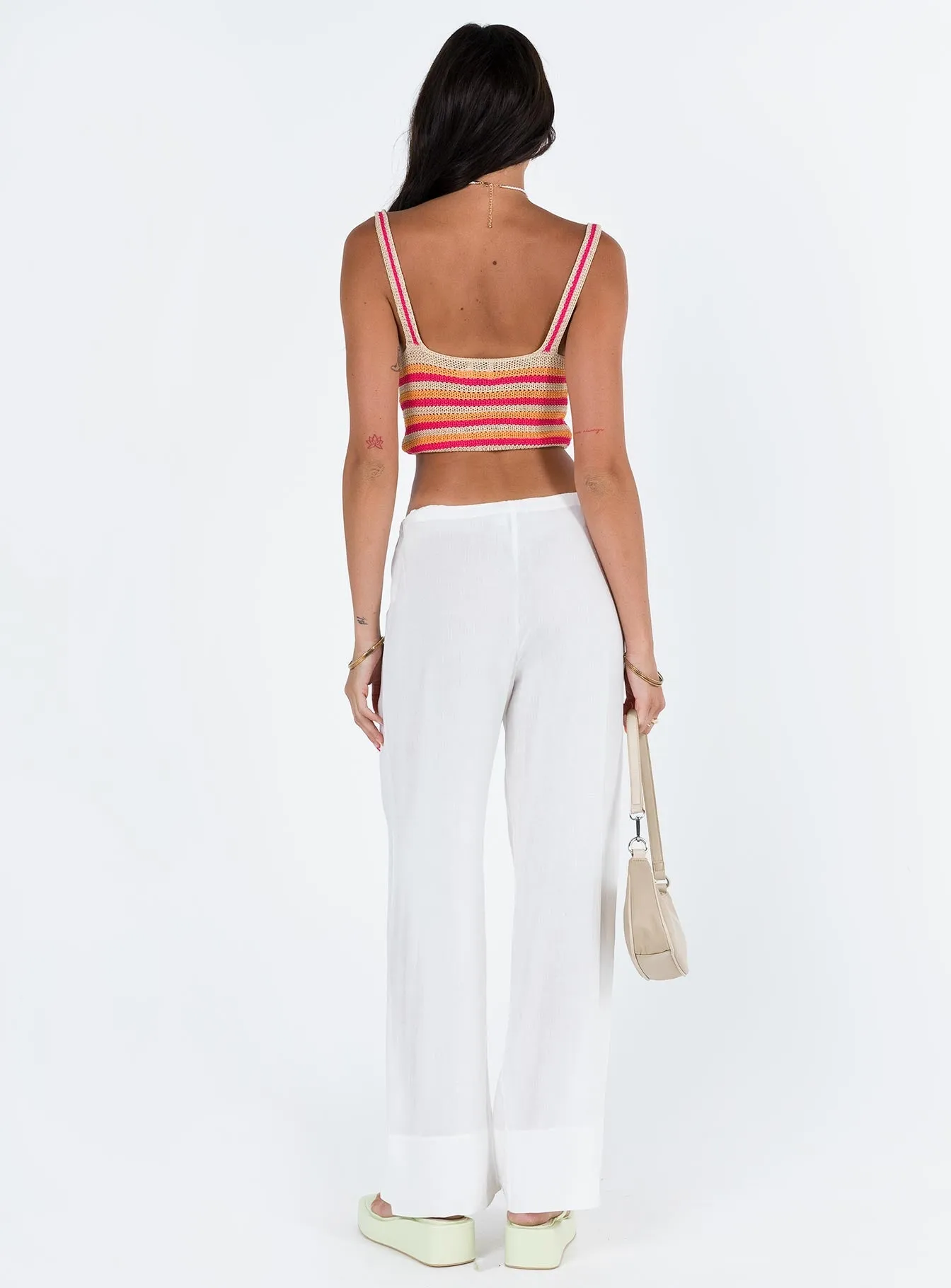 Euro Dreaming Palazzo Pants White Tall Length