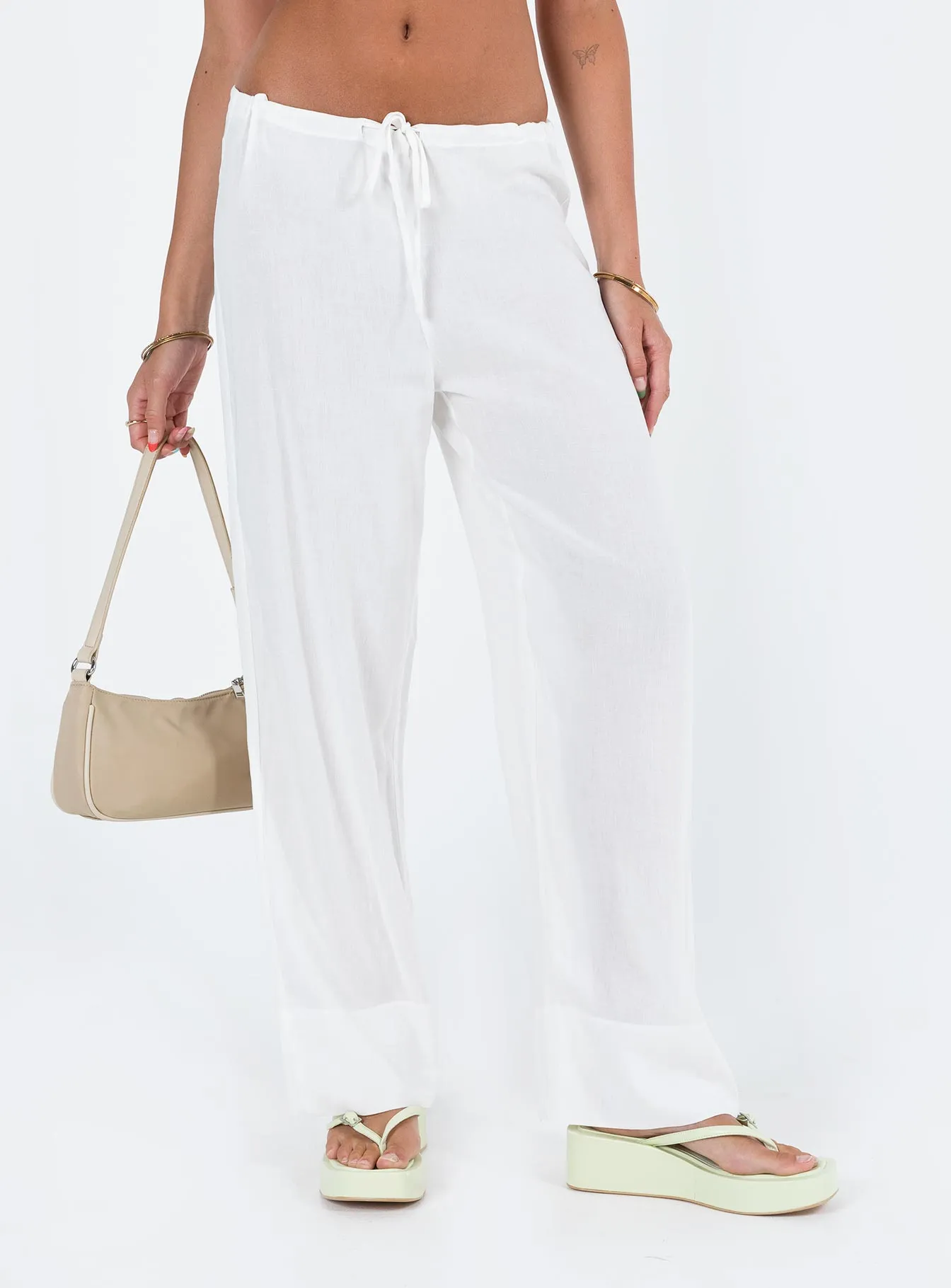 Euro Dreaming Palazzo Pants White Freedom Motion Fashionable Appeal