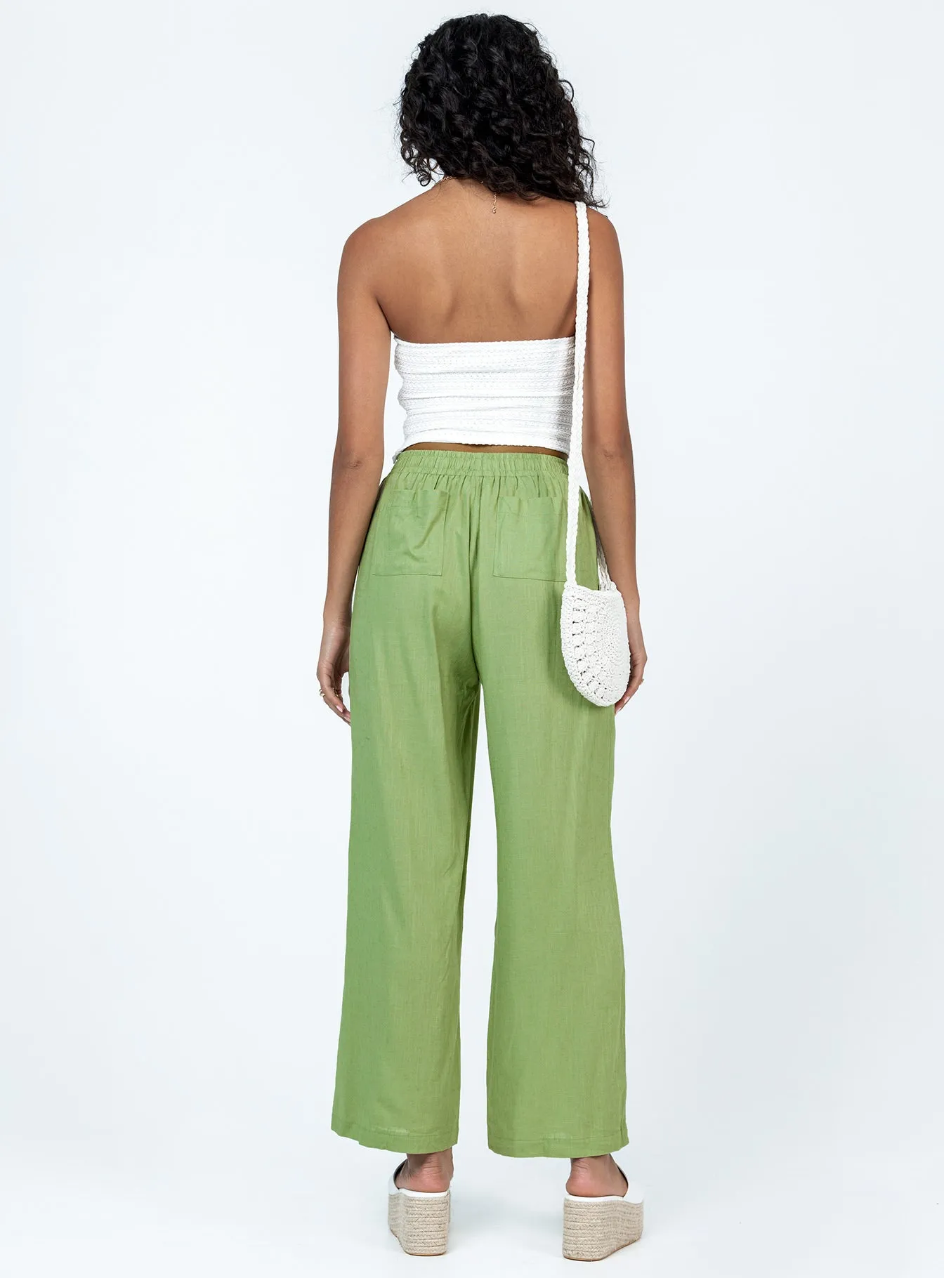 Stretchable Wear Louis Linen Blend Pants Light Green