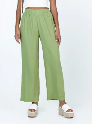 Louis Linen Blend Pants Light Green StaticDissipative Workout Ready
