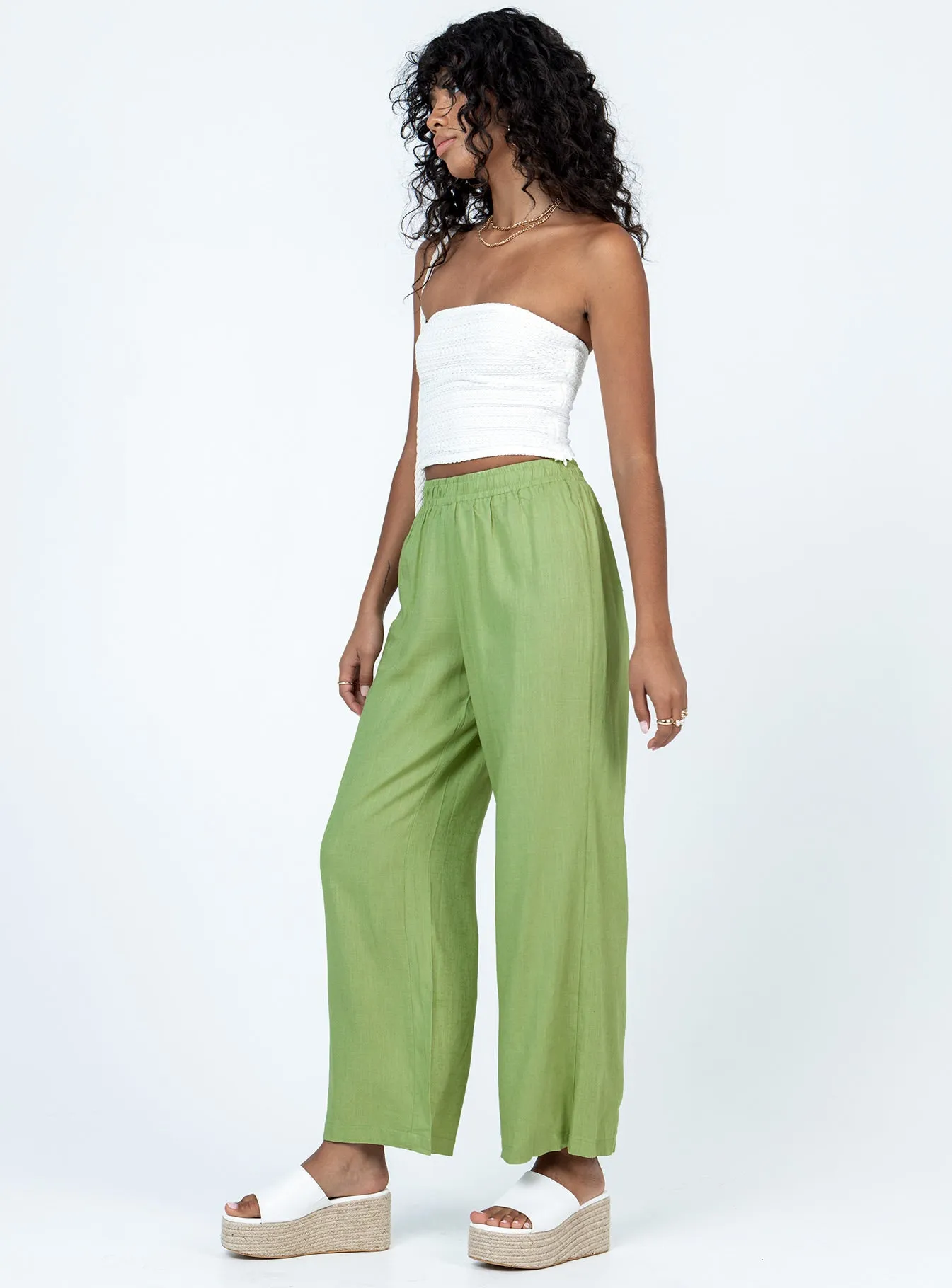 Louis Linen Blend Pants Light Green All Purpose Fit HiddenPockets