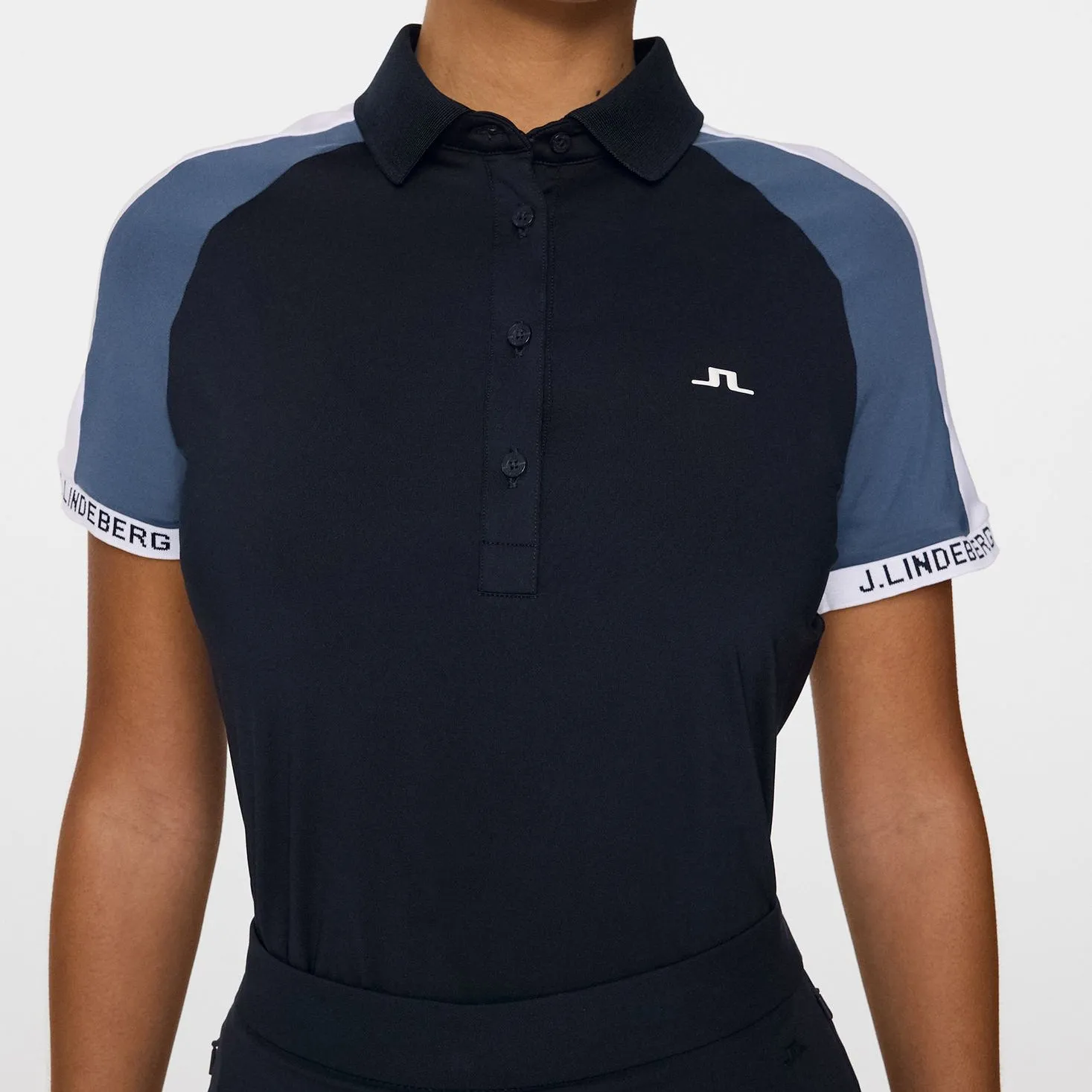 J.Lindeberg Women's Priya Golf Polo Shirt - JL Navy MultiPocketDesign