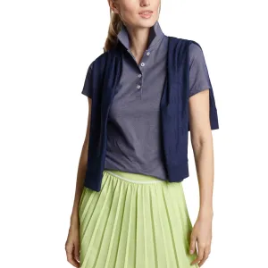 Peter Millar Women's Albatross Golf Polo Shirt - Navy HypoallergenicMaterial Match Fit