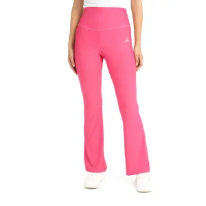 High Waist Ribbed Flare  Pants LightweightTextile