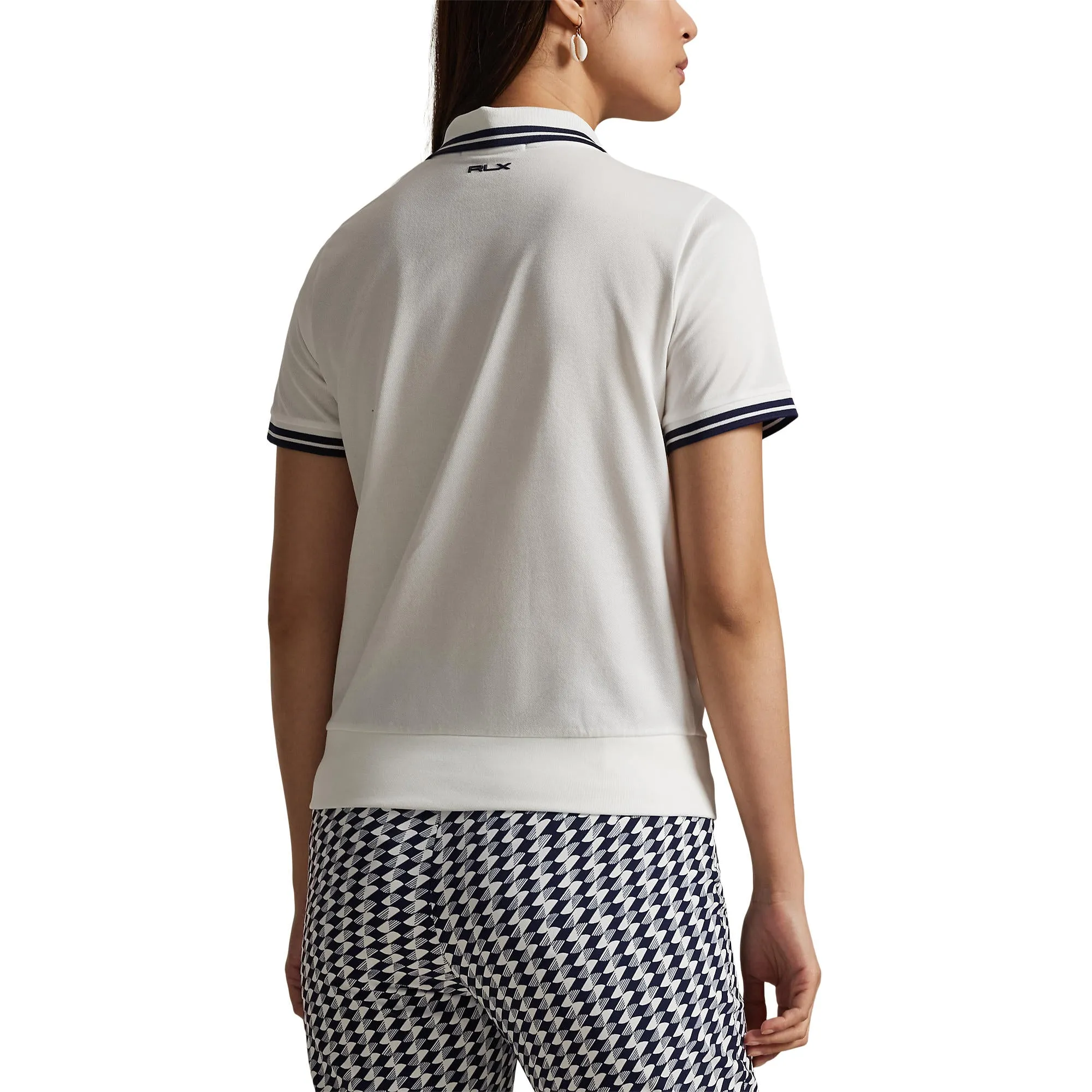 Art Mood RLX Ralph Lauren Women's Tour Pique Golf Shirt - Ceramic White/Refined Navy
