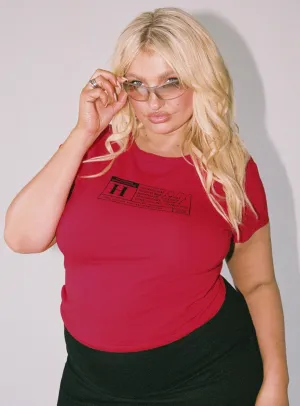 Easy Layer Bright Color Horror Night Tee Red Curve