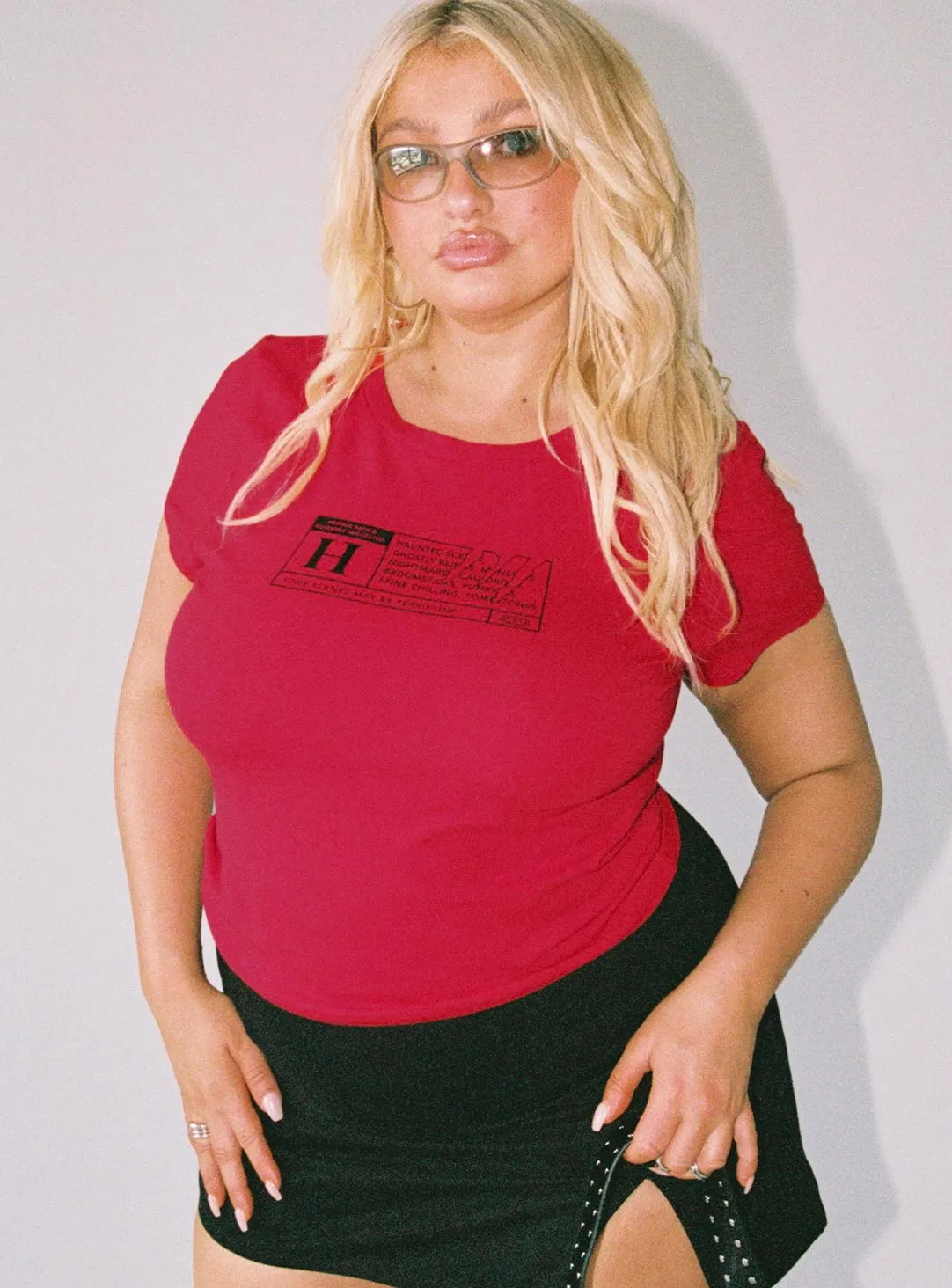 DropShoulderDesign Horror Night Tee Red Curve