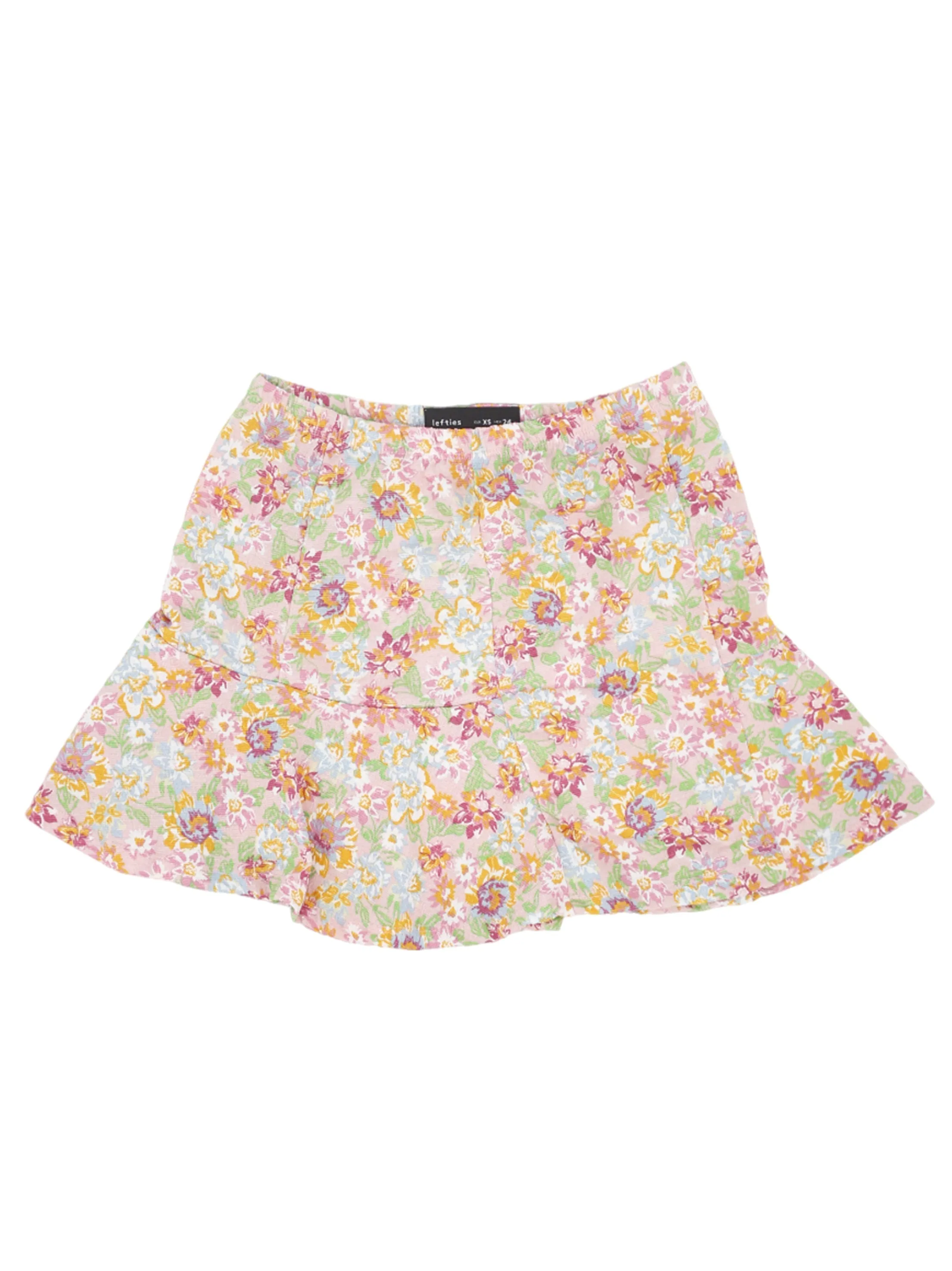 Material Innovation Shirred Back Women's Floral Printed Skirt,Multi