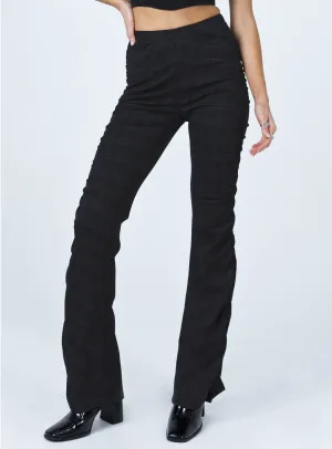 Flattering Comfort Wear Tammy Ruched Side Pants Black