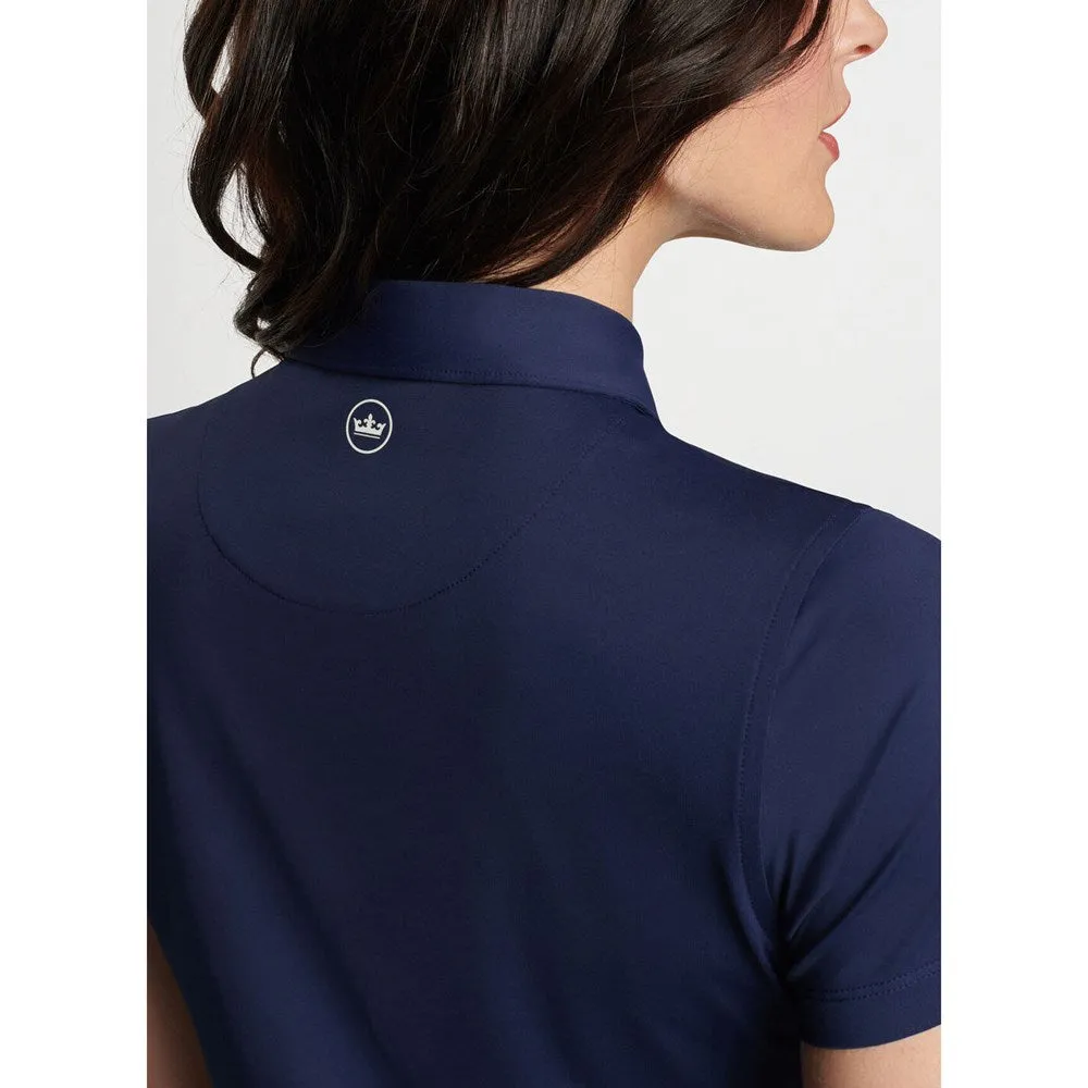 Fashion Accessory Quiet Core Peter Millar Women's Performance Stretch Jersey Golf Shirt - Navy