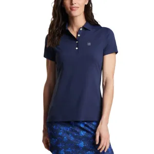 ShockAbsorbent Padding Peter Millar Women's Performance Stretch Jersey Golf Shirt - Navy