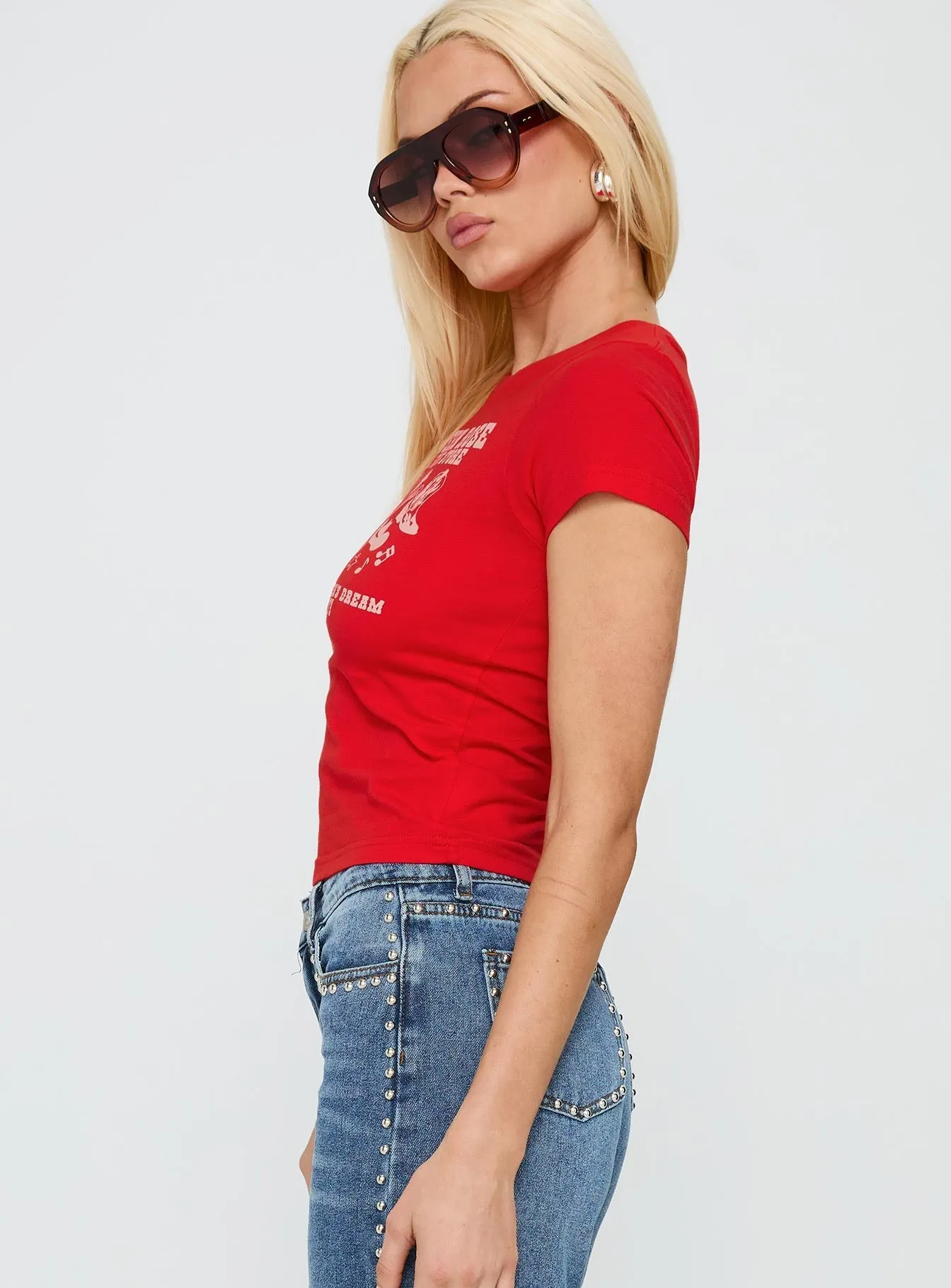 Thermal Regulation Fabric Western Rose Graphic Top Red