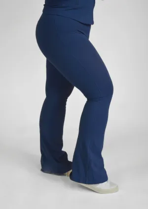 Quick Dry Camping Gear Modern Basic Flared Leggings - Midnight Blue