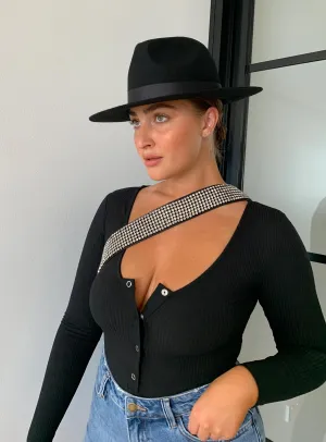 Barlise Bodysuit Black instagram bodysuit knit bodysuit