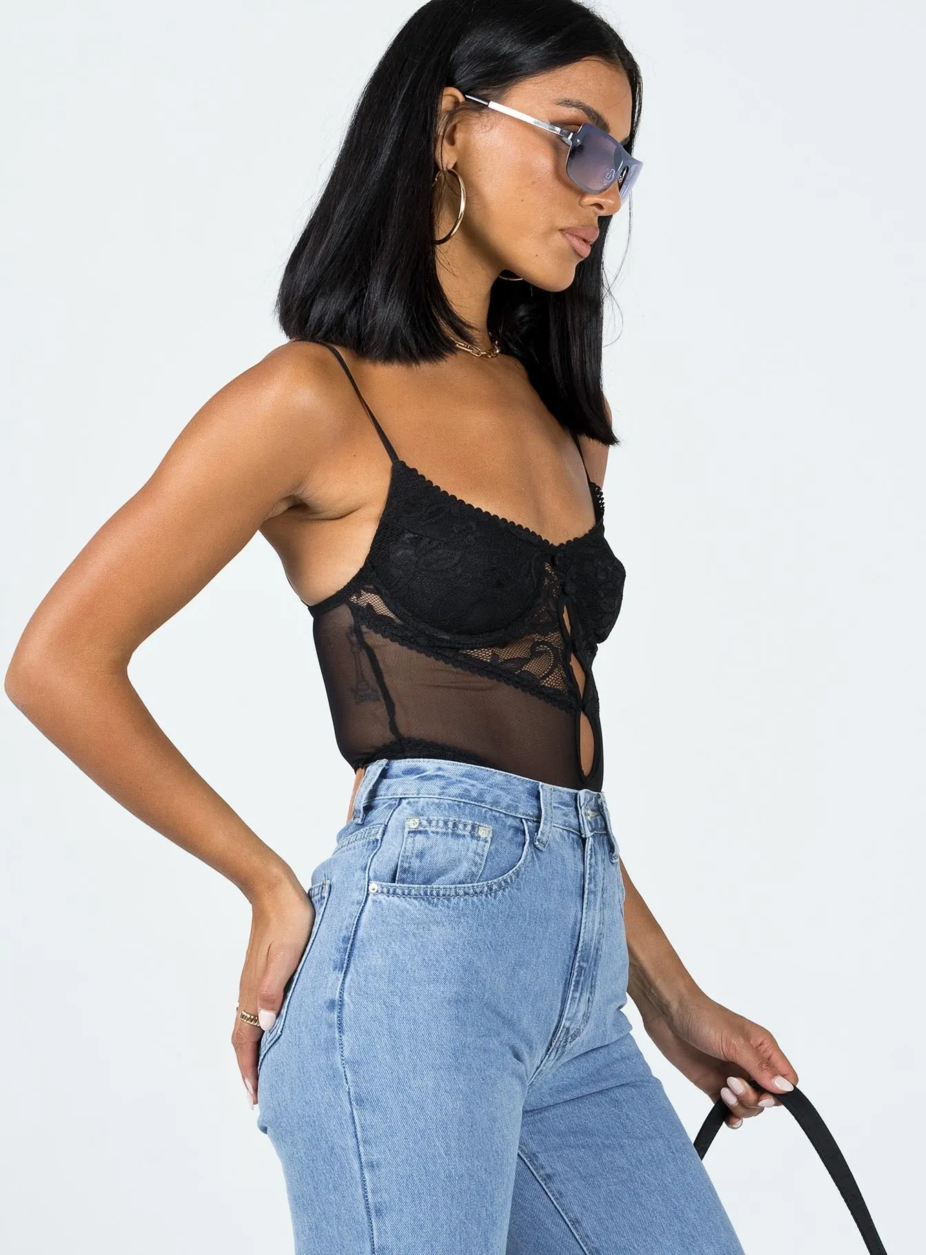 cotton bodysuit Ellora Bodysuit Black