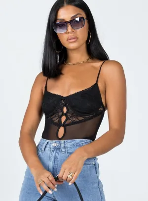 Ellora Bodysuit Black strapless bodysuit