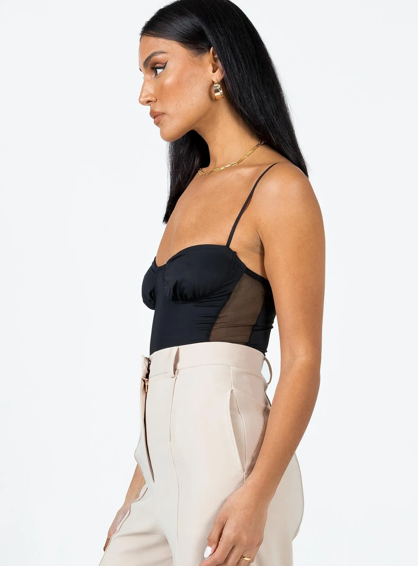 one shoulder bodysuit luxury bodysuit Sudol Bodysuit Black