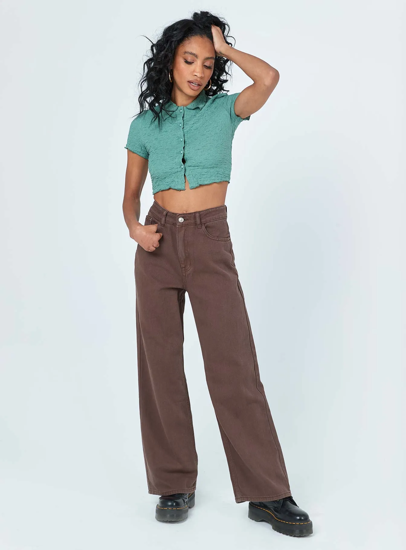 Denver Denim Jeans Brown Quality Material Anti Pilling Surface