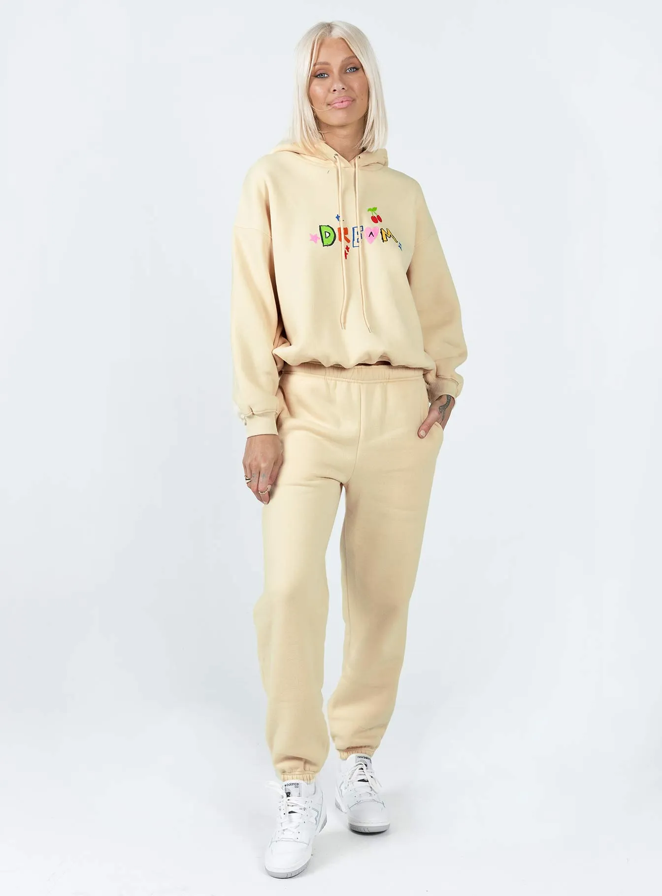 Pheonix Track Pants Cream Essential Look