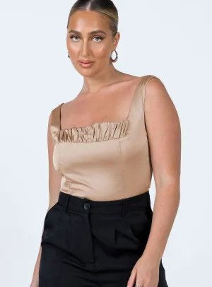 spring bodysuit glam bodysuit Ximena Bodysuit Beige
