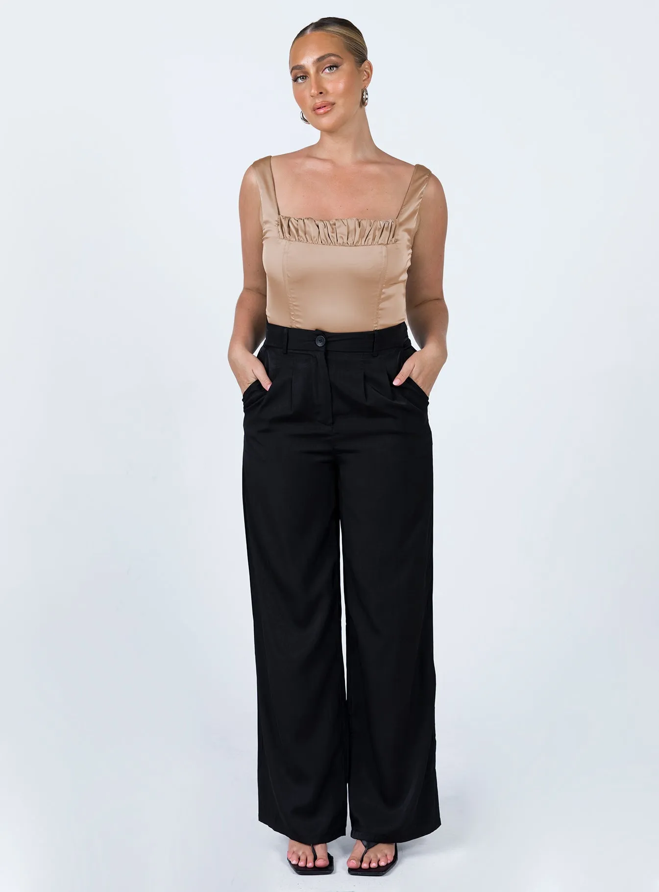 button bodysuit cotton bodysuit Ximena Bodysuit Beige