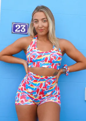Skatin' Doll Halter Sports Bra Stretchy Closure