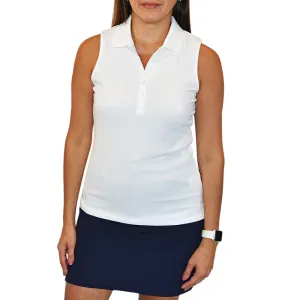 Glenmuir Women's Jenna Sleeveless Golf Shirt - White City Beat