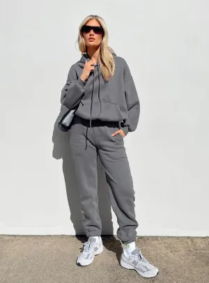 Pheonix Track Pants Charcoal Unrestricted Movement No Gap Waist