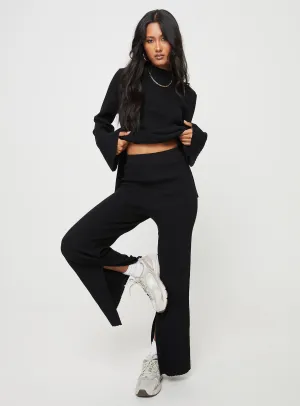 Allen Ribbed Pants Black SustainableManufacturing