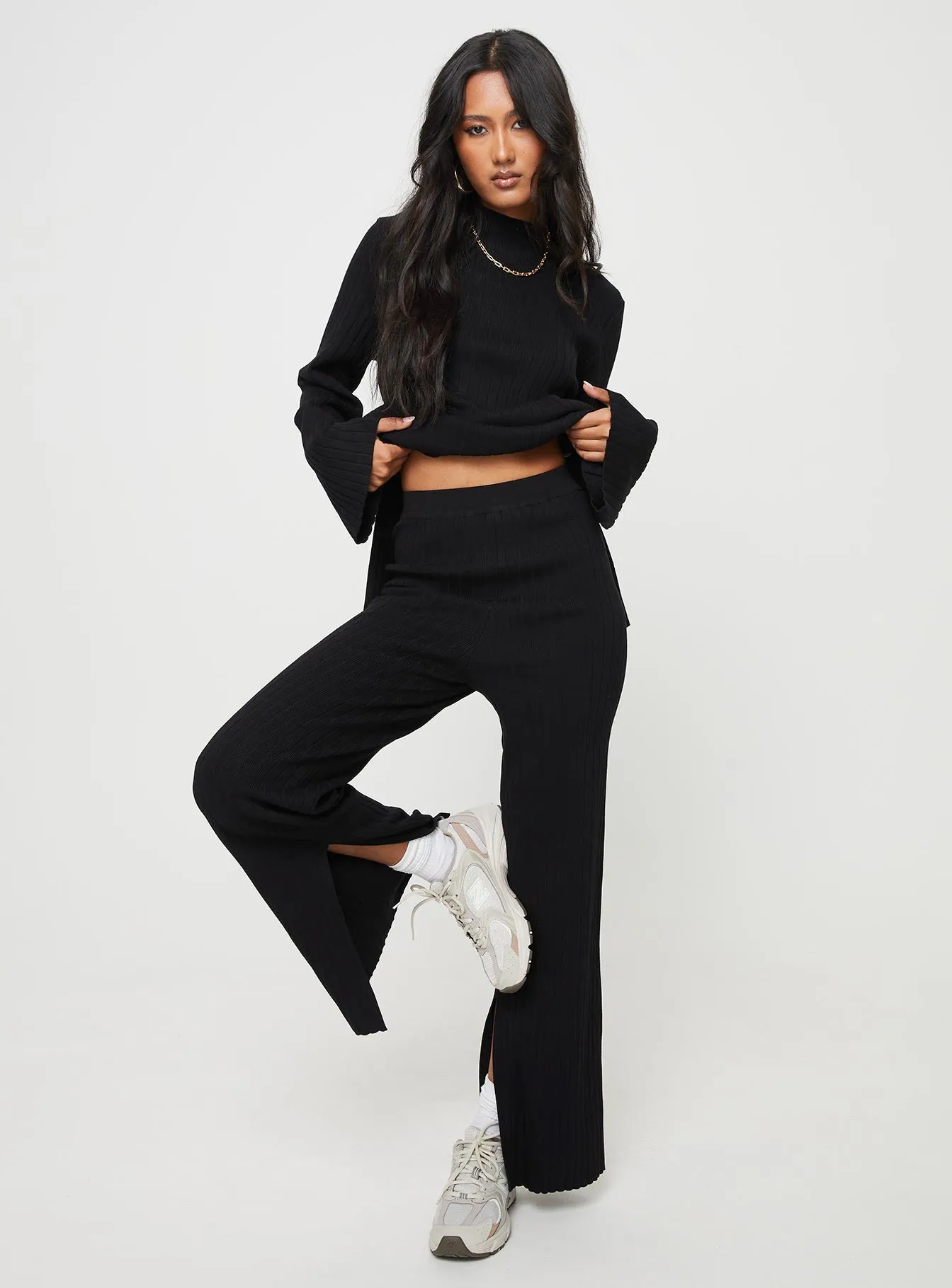 Allen Ribbed Pants Black SustainableManufacturing