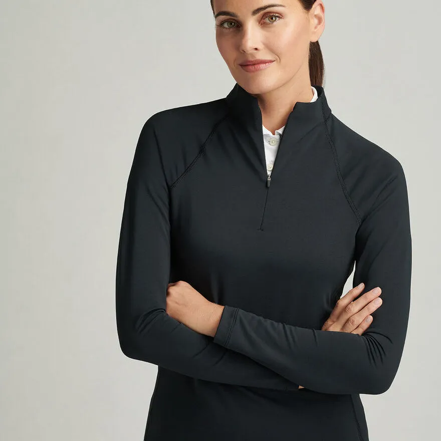 Peter Millar Women's Women's Raglan Sleeve Perth 1/4 Midlayer - Black Stylish Protection