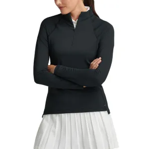 Peter Millar Women's Women's Raglan Sleeve Perth 1/4 Midlayer - Black NonChafe