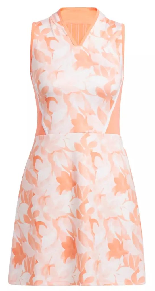 Adidas Floral Women's Golf Dress - Coral Fusion Size S Balanced Shape Contemporary Look