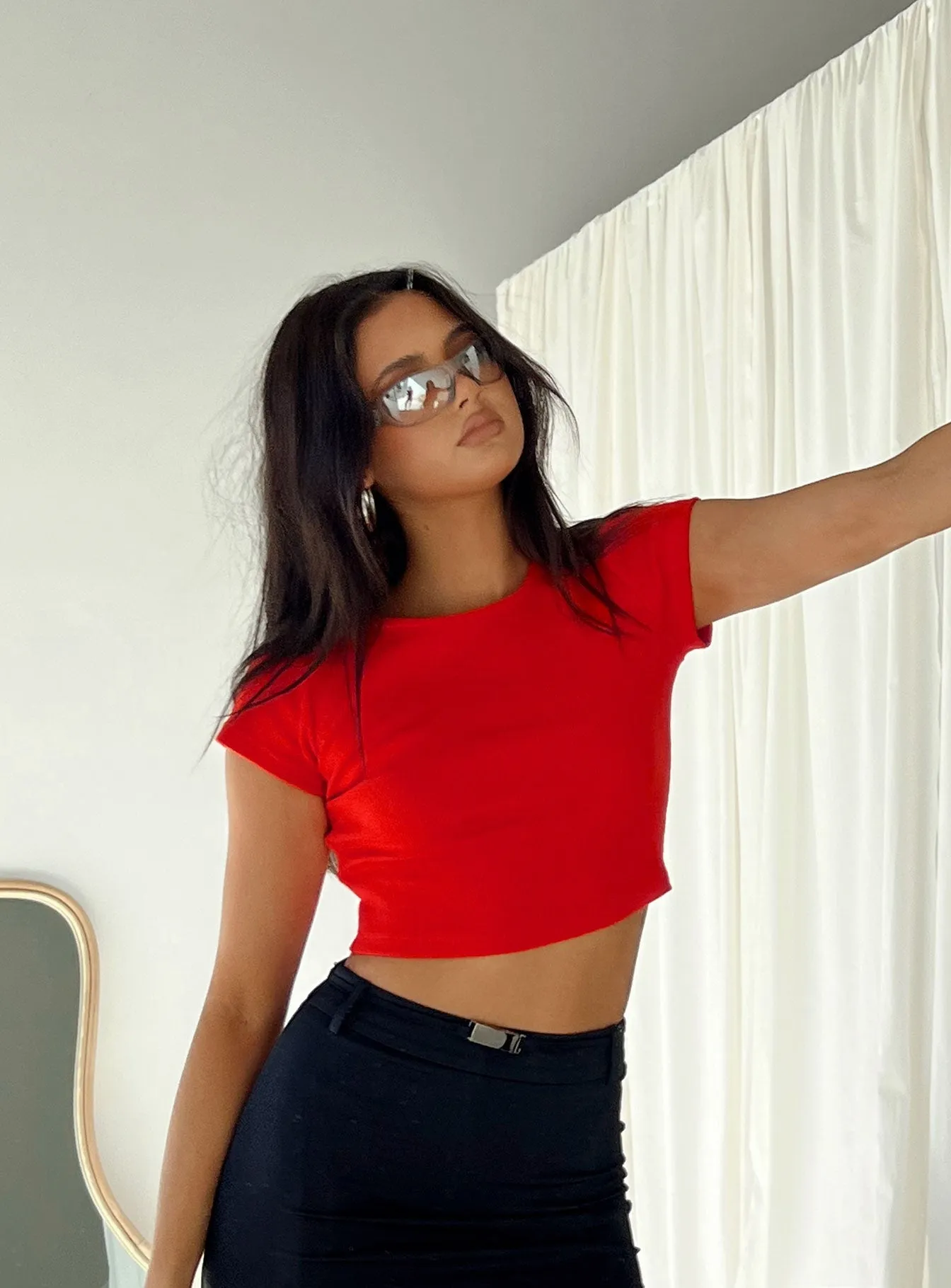 School Uniform Classic Crop Tee Red